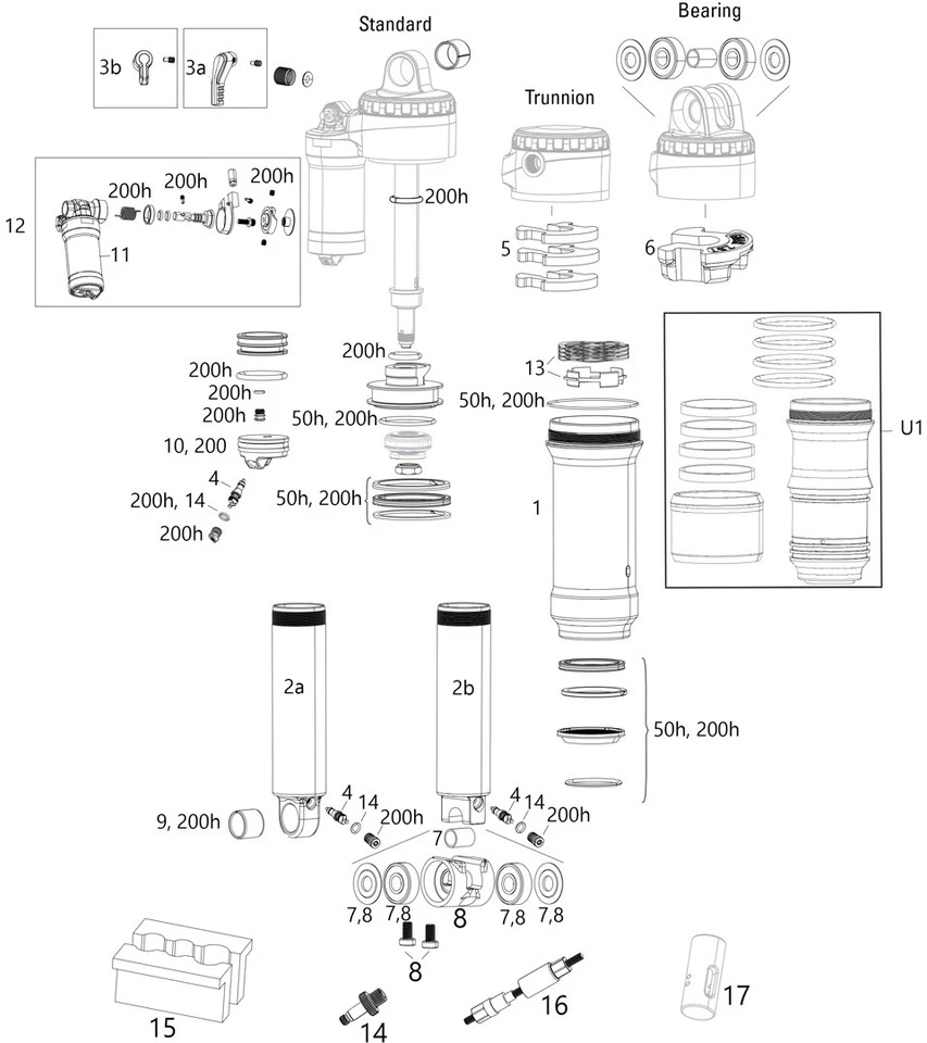 ROCKSHOX Ersatzteile Super Deluxe (A1-B2 / 2018-2021)